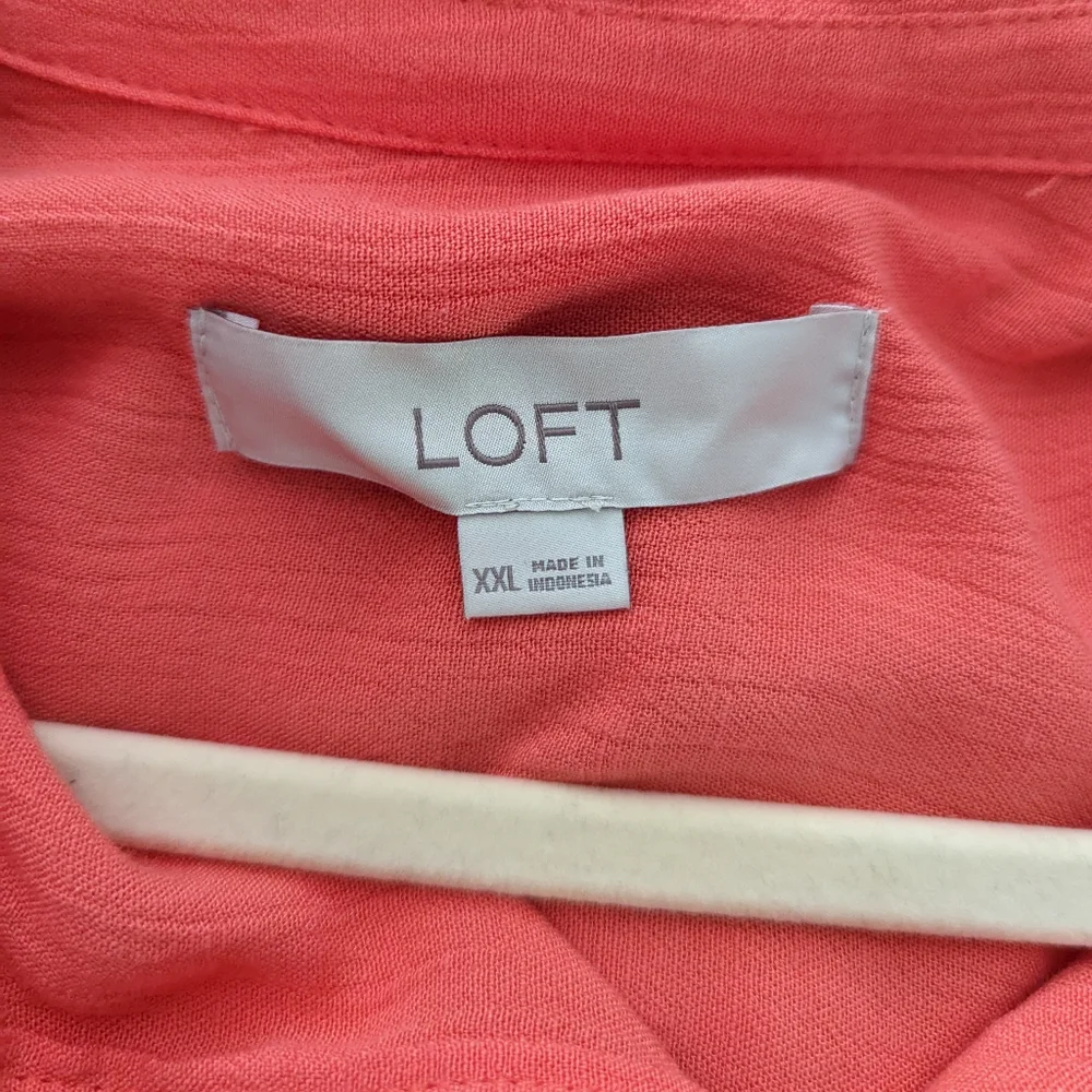 Loft Dolman Henley Coral Top Sz XXL - Picture 6 of 7